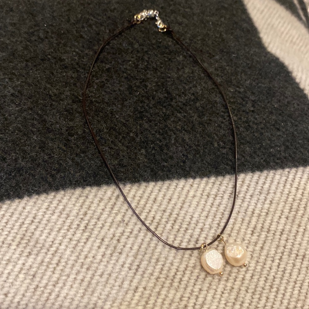 Fresh pearl cord necklace/ choker